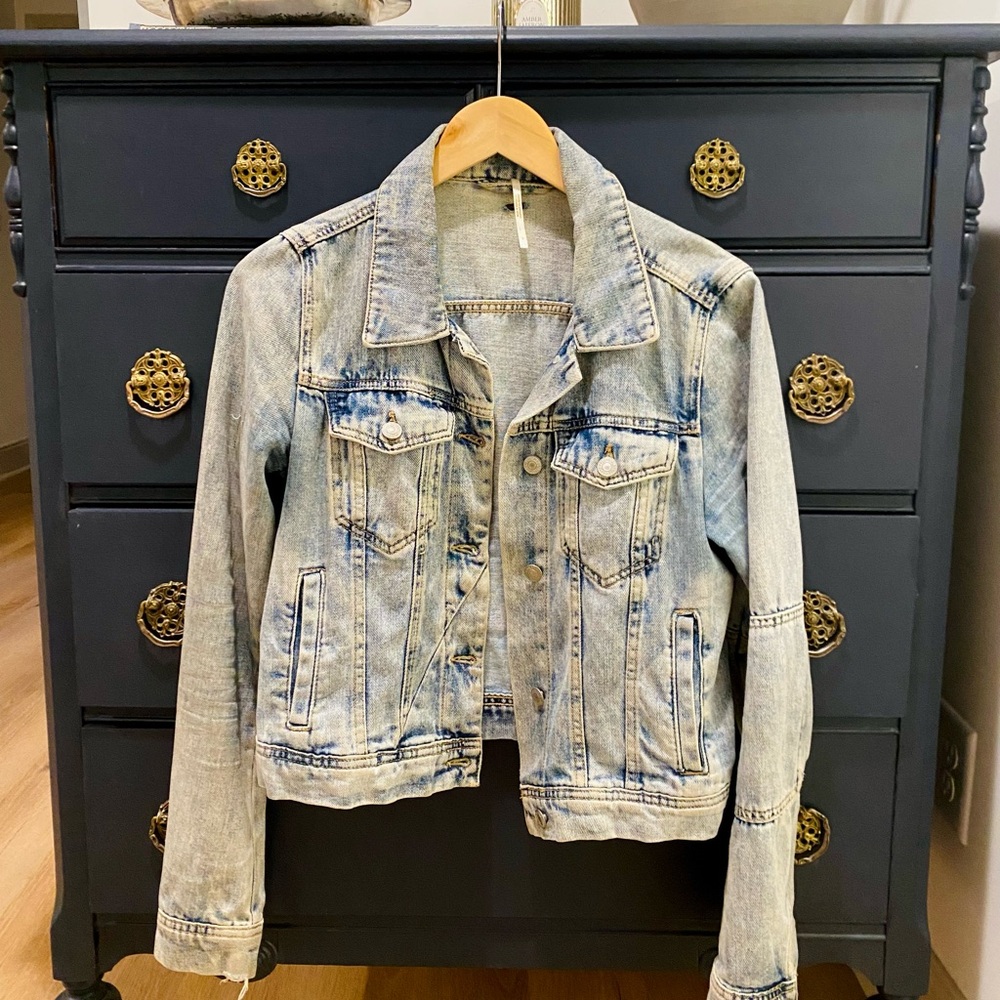 Free People Light Blue Jean Jacket